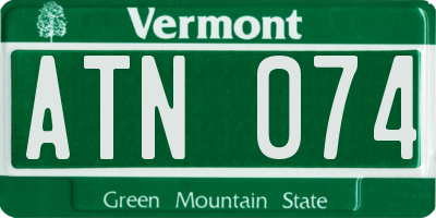 VT license plate ATN074