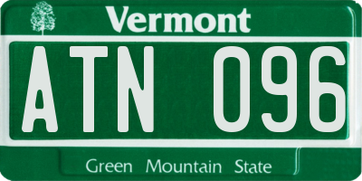 VT license plate ATN096