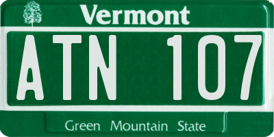 VT license plate ATN107