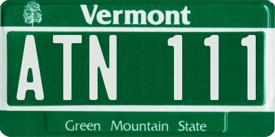 VT license plate ATN111