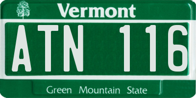 VT license plate ATN116