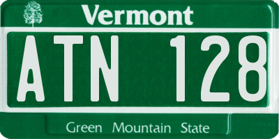 VT license plate ATN128