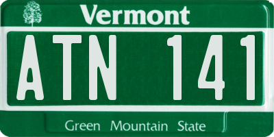 VT license plate ATN141