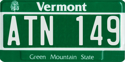 VT license plate ATN149