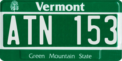 VT license plate ATN153