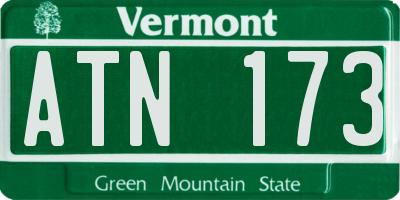 VT license plate ATN173