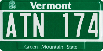 VT license plate ATN174