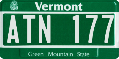 VT license plate ATN177