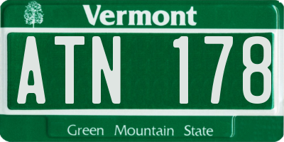 VT license plate ATN178