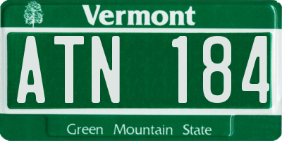 VT license plate ATN184