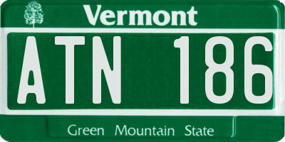 VT license plate ATN186