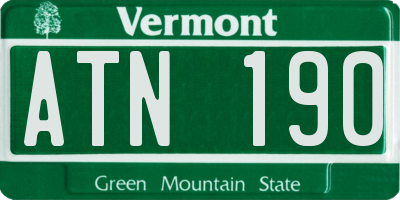 VT license plate ATN190
