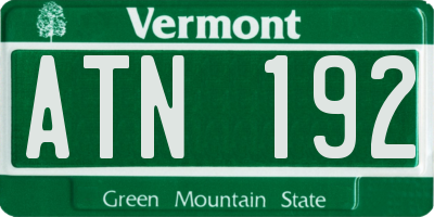 VT license plate ATN192
