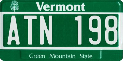 VT license plate ATN198