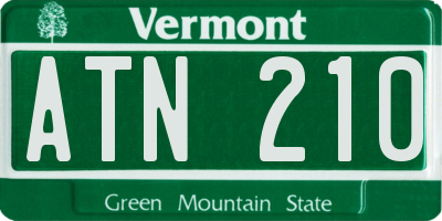 VT license plate ATN210