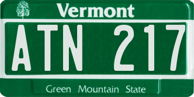 VT license plate ATN217