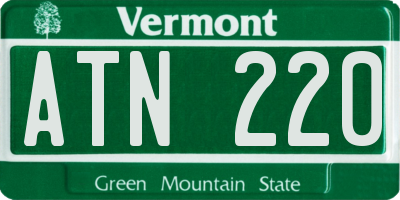 VT license plate ATN220