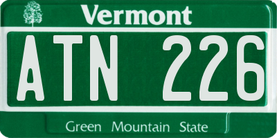 VT license plate ATN226