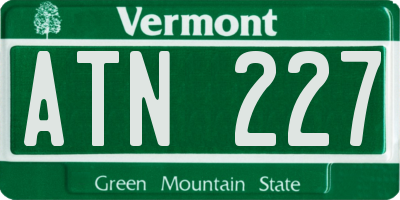 VT license plate ATN227