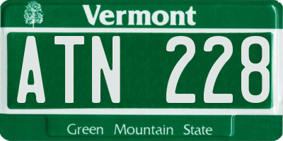 VT license plate ATN228