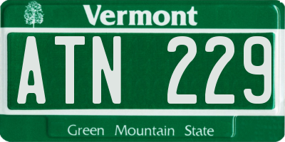 VT license plate ATN229