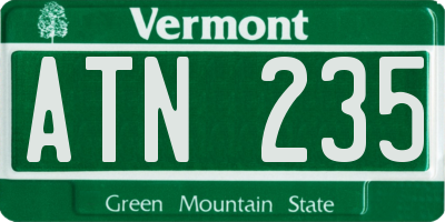 VT license plate ATN235