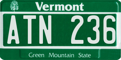 VT license plate ATN236