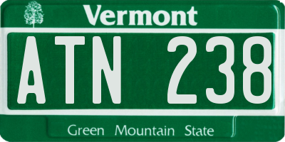 VT license plate ATN238
