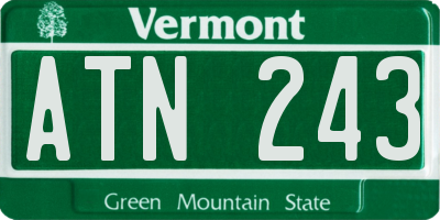 VT license plate ATN243