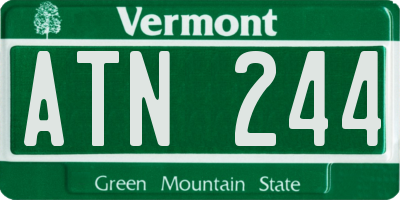 VT license plate ATN244