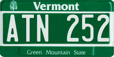 VT license plate ATN252