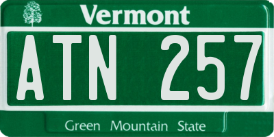 VT license plate ATN257