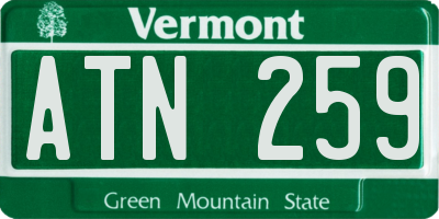 VT license plate ATN259