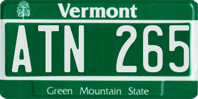 VT license plate ATN265