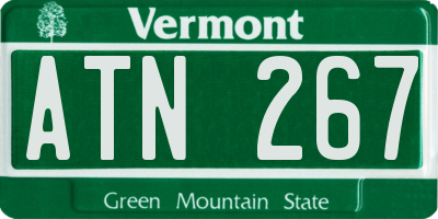 VT license plate ATN267