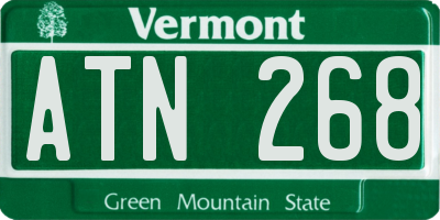 VT license plate ATN268