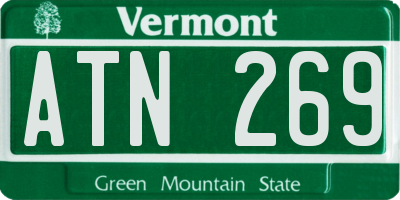 VT license plate ATN269