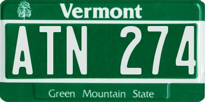 VT license plate ATN274