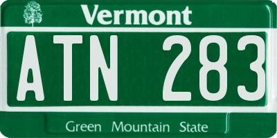 VT license plate ATN283