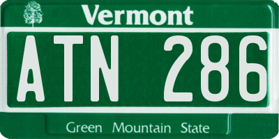 VT license plate ATN286