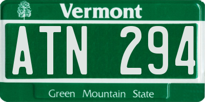 VT license plate ATN294