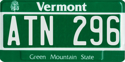 VT license plate ATN296
