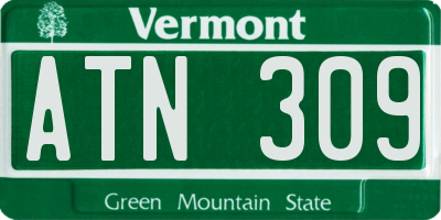 VT license plate ATN309