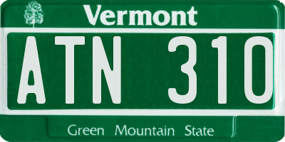 VT license plate ATN310
