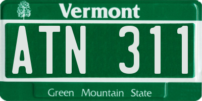 VT license plate ATN311