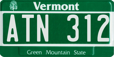 VT license plate ATN312