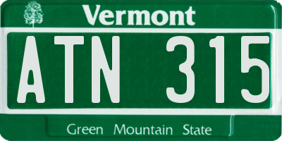 VT license plate ATN315