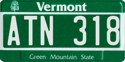 VT license plate ATN318