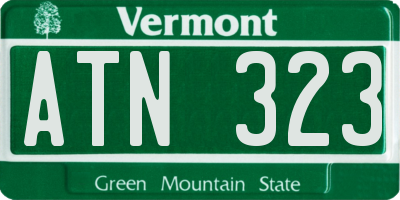 VT license plate ATN323