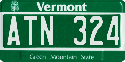 VT license plate ATN324
